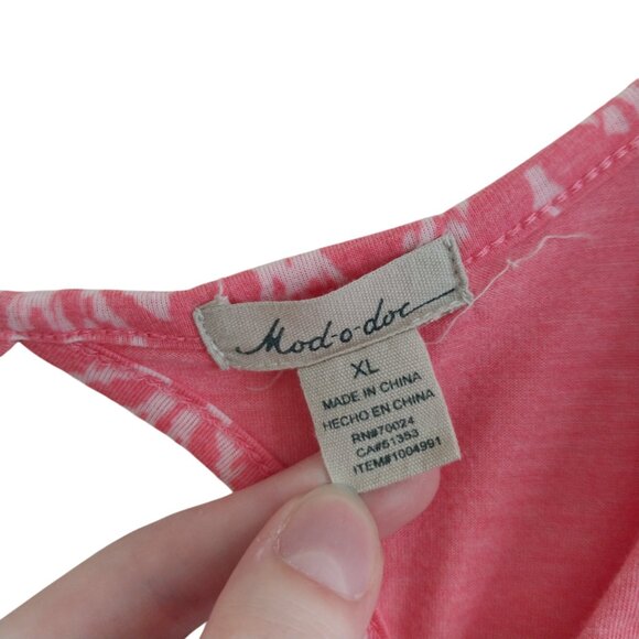 Mod-O-Doc Pink Burnout Jersey Keyhole Sleeveless Midi Dress Like New Size XL - Picture 9 of 10